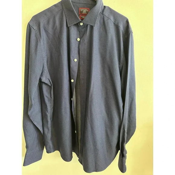 UNTUCKit blue navy  polka dot Casual Button-Down Shirt Size Large - Picture 1 of 6